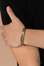 Load image into Gallery viewer, Conquer Your Fears - Brass cuff bracelet B071
