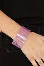 Load image into Gallery viewer, Snap, Crackle, Pop! - Purple cuff bracelet C018
