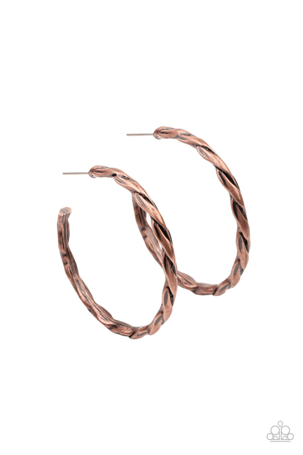 Dont Get It Twisted - Copper hoop earring 2080