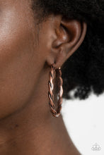 Load image into Gallery viewer, Dont Get It Twisted - Copper hoop earring 2080
