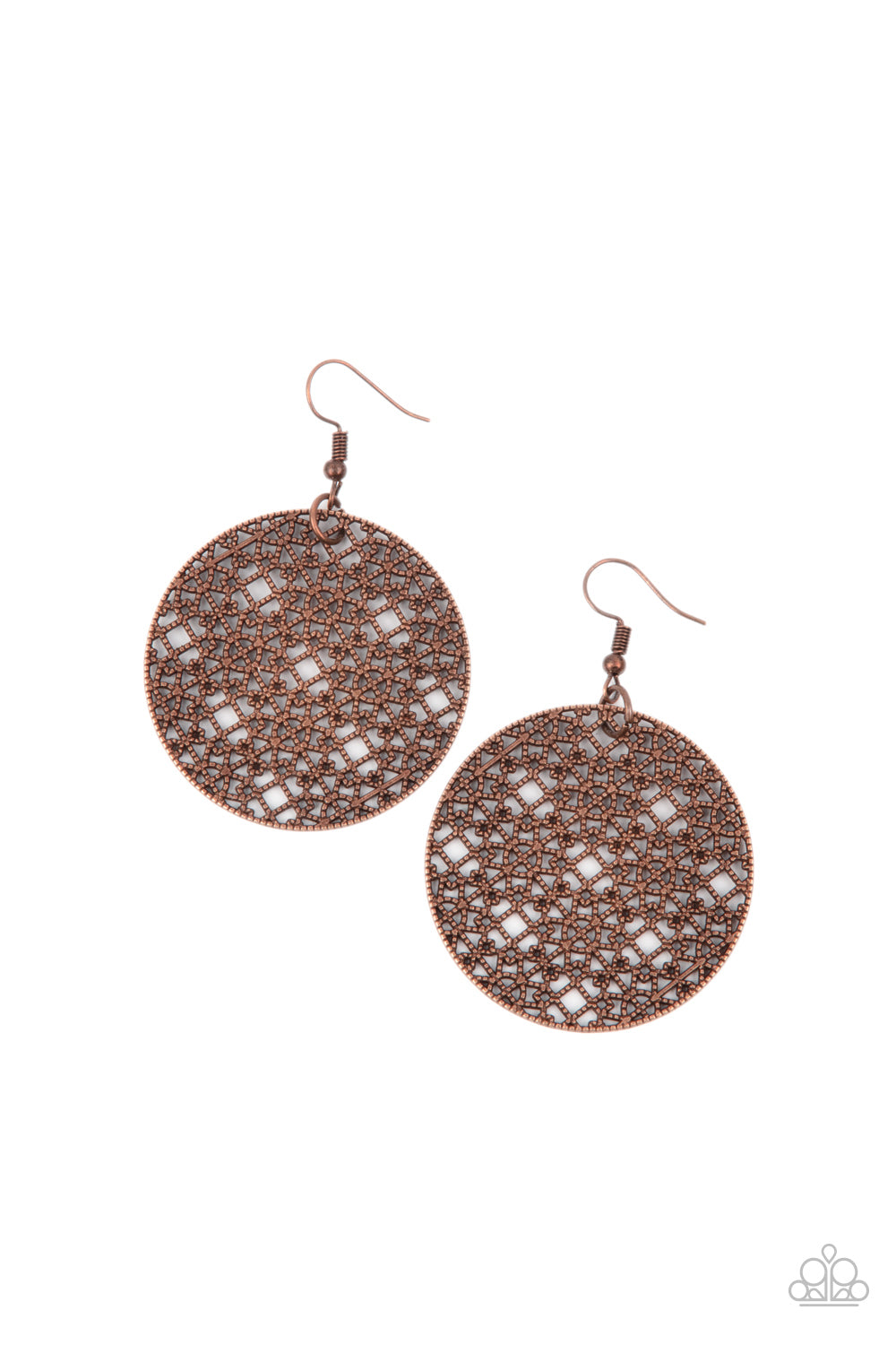 Metallic Mosaic - Copper earring 658