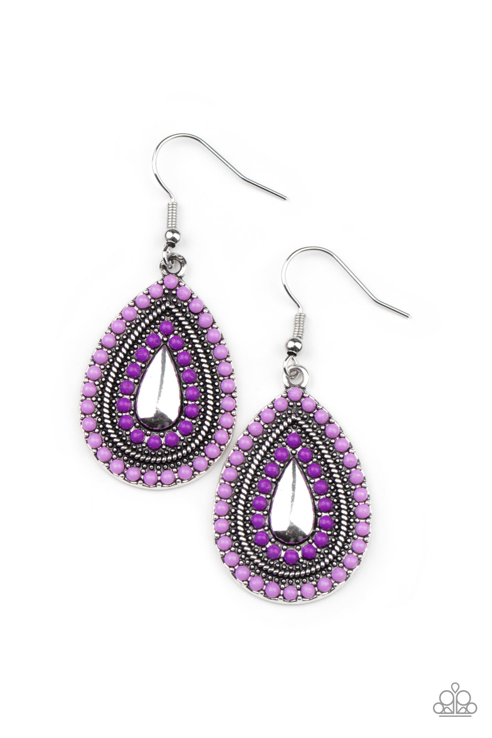 Beaded Bonanza - Purple earring 1807