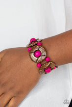 Load image into Gallery viewer, Island Adventure - Pink stretchy bracelet C013
