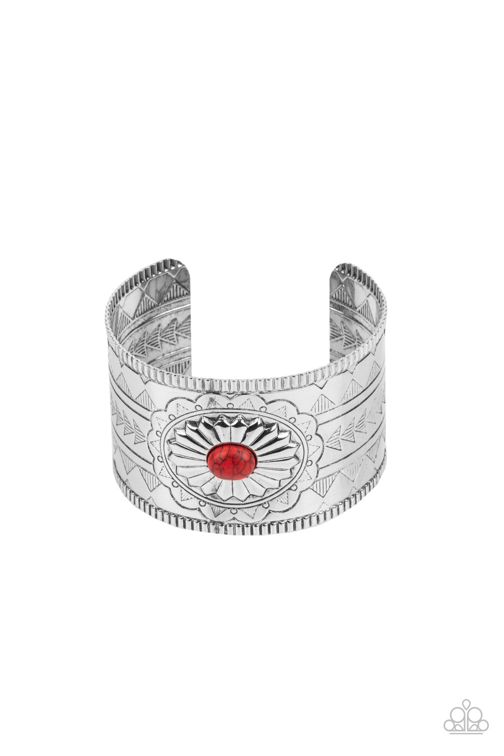 Aztec Artisan - Red cuff bracelet C011
