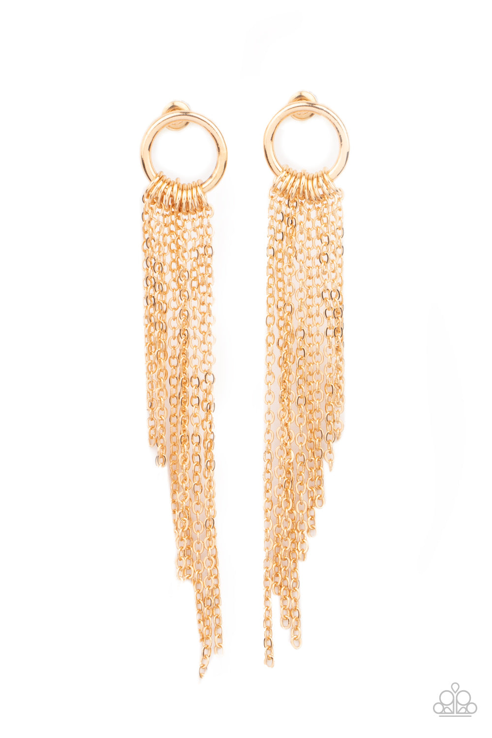 Divinely Dipping - paparazzi Gold earring (689)