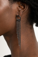 Load image into Gallery viewer, Divinely Dipping - Black post earring 796
