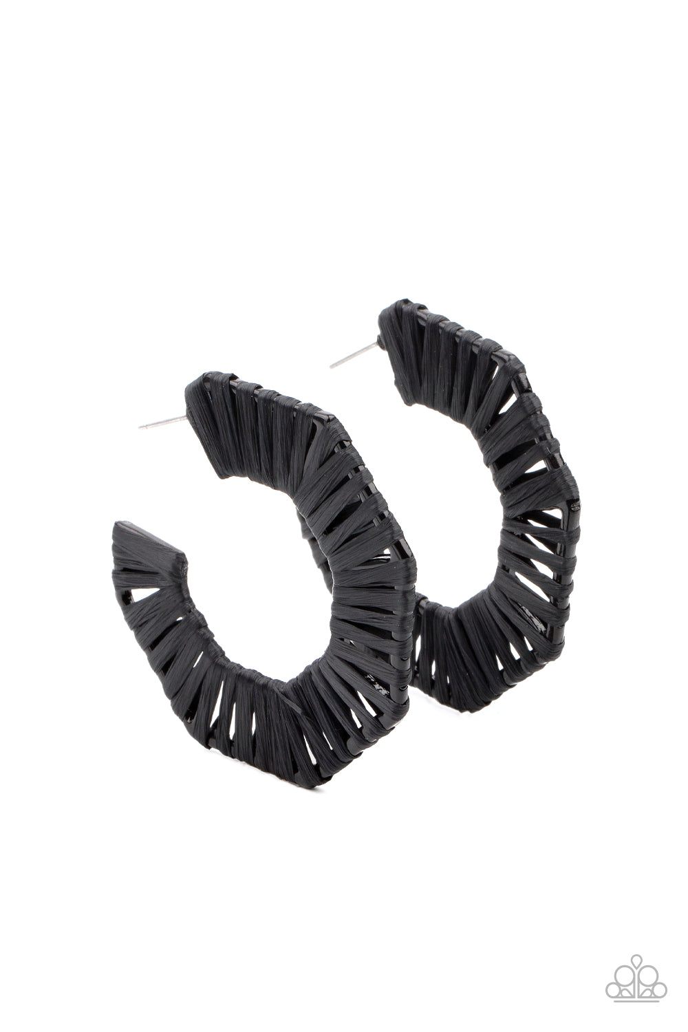 Fabulously Fiesta - Black hoop earring 2051