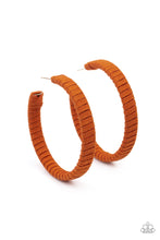 Load image into Gallery viewer, Suede Parade - Orange hoop earring 2145
