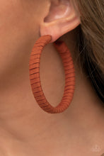 Load image into Gallery viewer, Suede Parade - Orange hoop earring 2145
