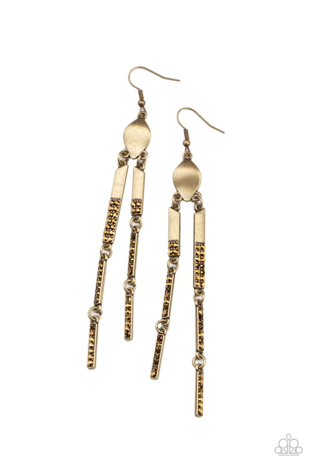 Paparazzi Defined Dazzle - Brass earring 2135