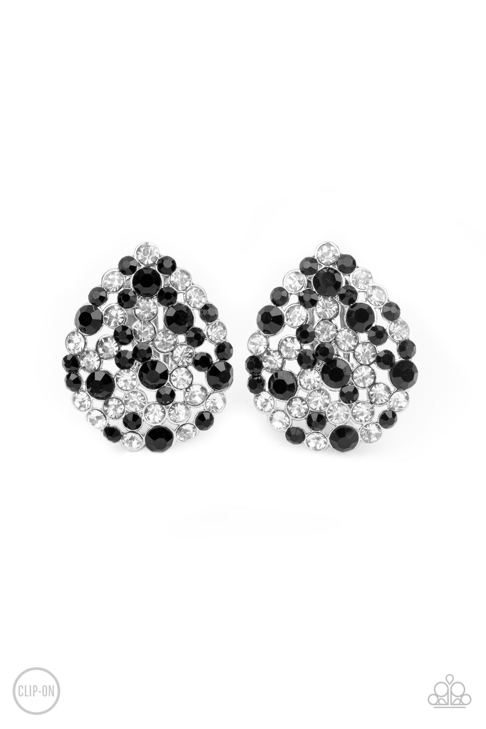 Elite League - Black clip-on earring 2067