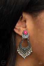 Load image into Gallery viewer, Summery Gardens - Pink clip-on earring 2123
