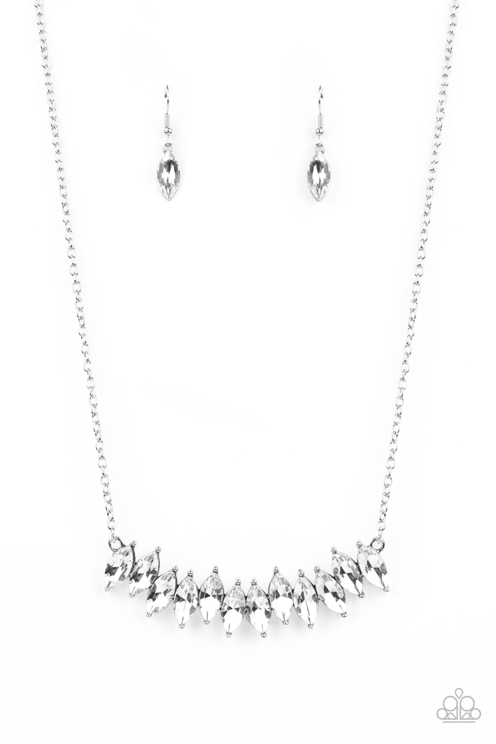 Icy Intensity - paparazzi White necklace 730