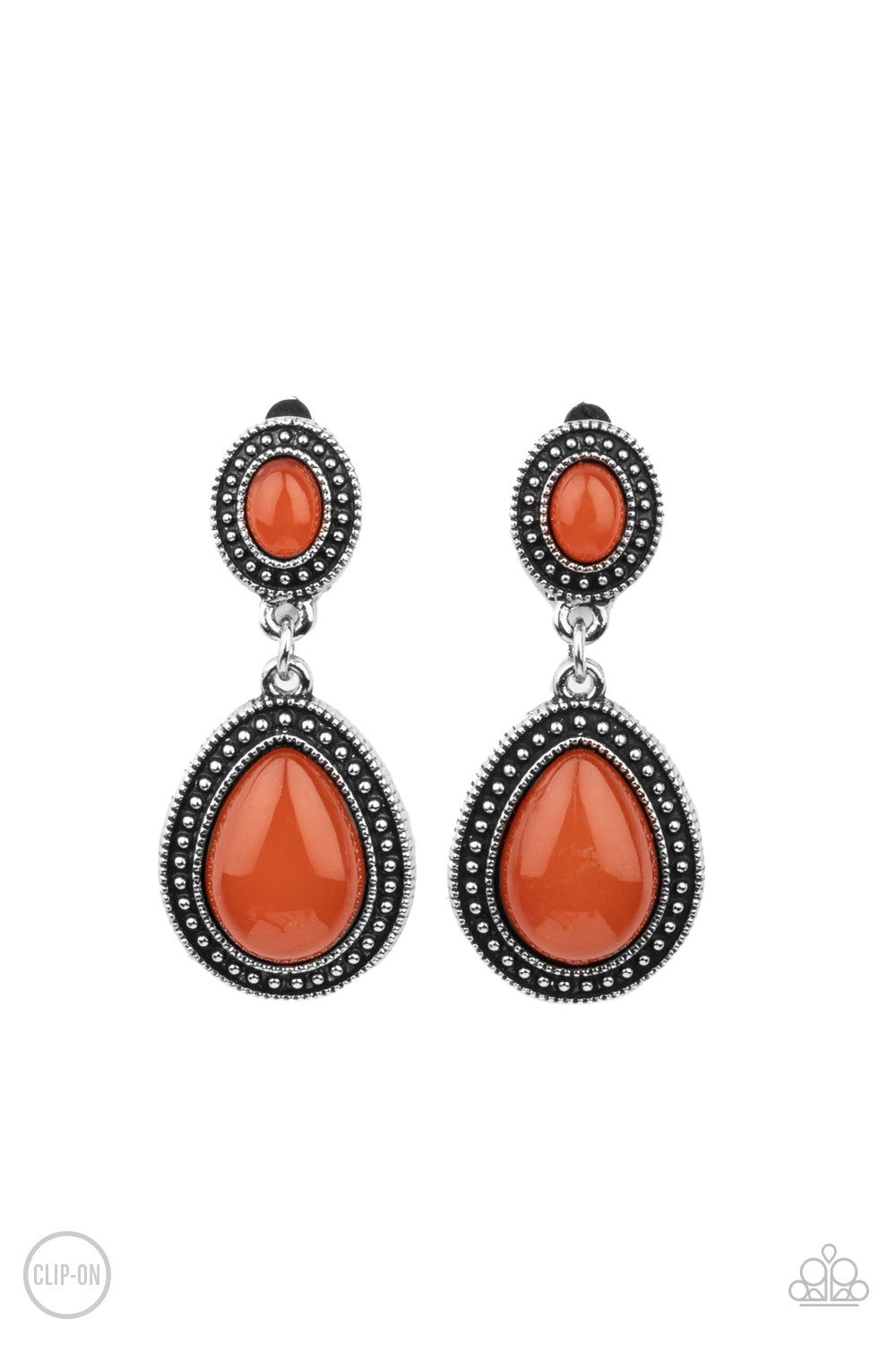 Carefree Clairvoyance - Orange clip-on earring 2127