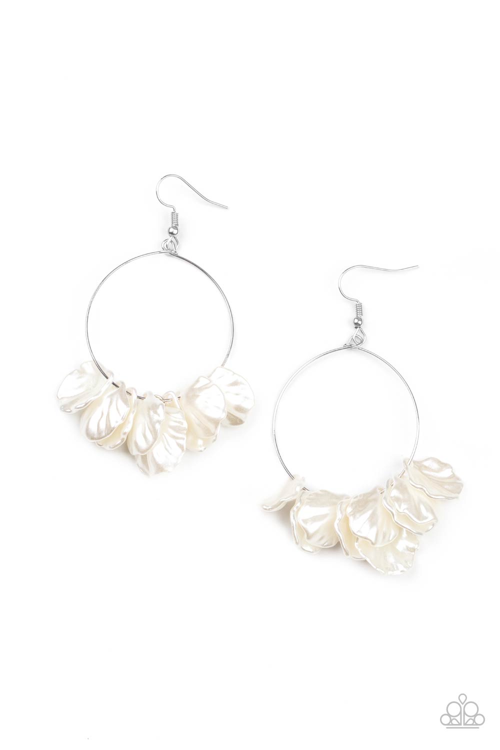 Sailboats and Seashells - White earring  2186