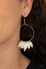 Load image into Gallery viewer, Sailboats and Seashells - White earring  2186
