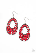 Load image into Gallery viewer, Beaded Shores - Red earring 2186

