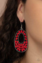 Load image into Gallery viewer, Beaded Shores - Red earring 2186
