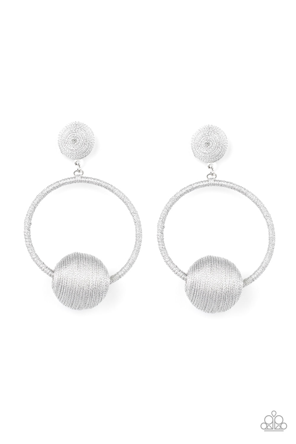 Social Sphere - Silver post earring B077