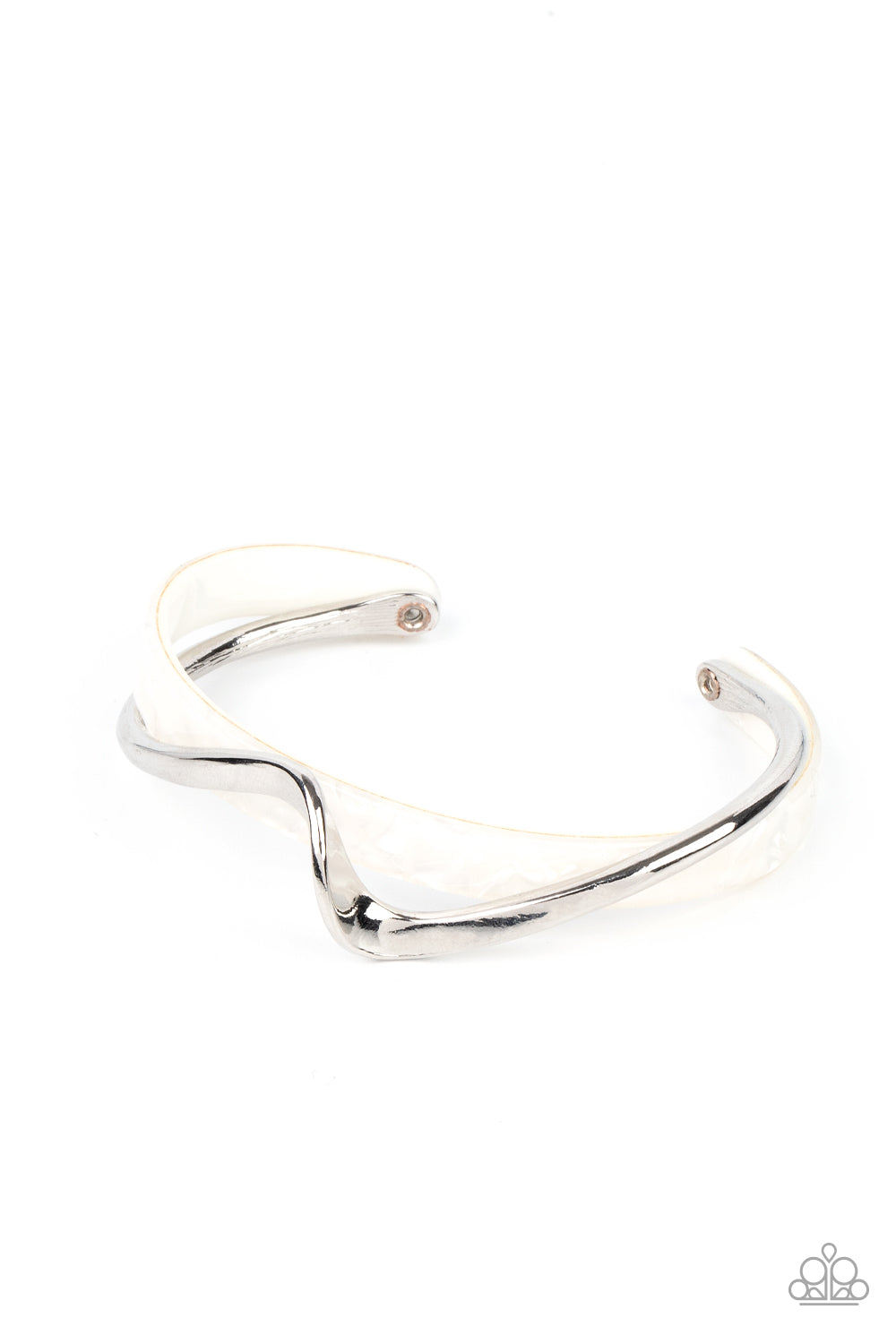 Craveable Curves - White cuff bracelet 2198