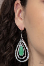 Load image into Gallery viewer, Teardrop Torrent - Green earring 2156
