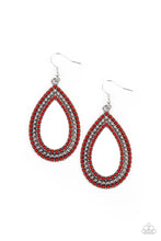 Load image into Gallery viewer, Tear Tracks - Red earring 590
