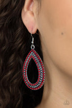 Load image into Gallery viewer, Tear Tracks - Red earring 590
