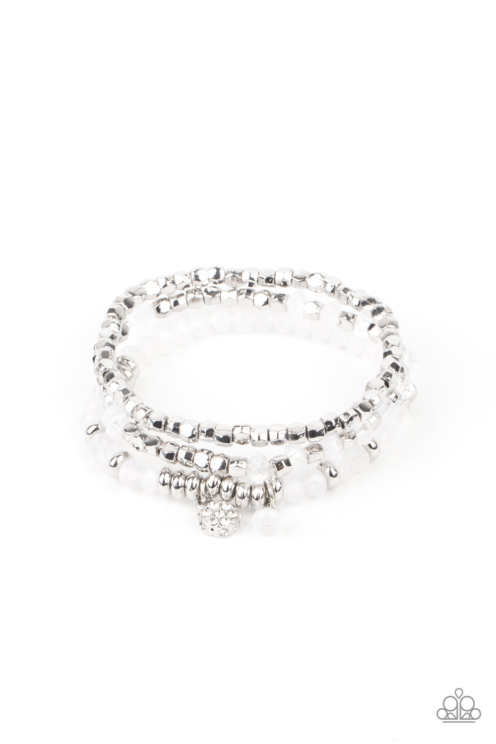 Glacial Glimmer - White bracelet 670
