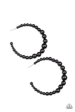 Load image into Gallery viewer, Glamour Graduate - Black hoop earring B126
