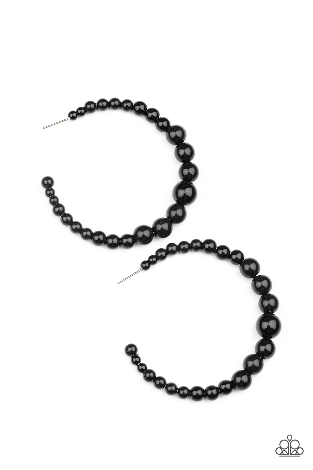 Glamour Graduate - Black hoop earring B126