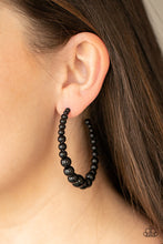 Load image into Gallery viewer, Glamour Graduate - Black hoop earring B126
