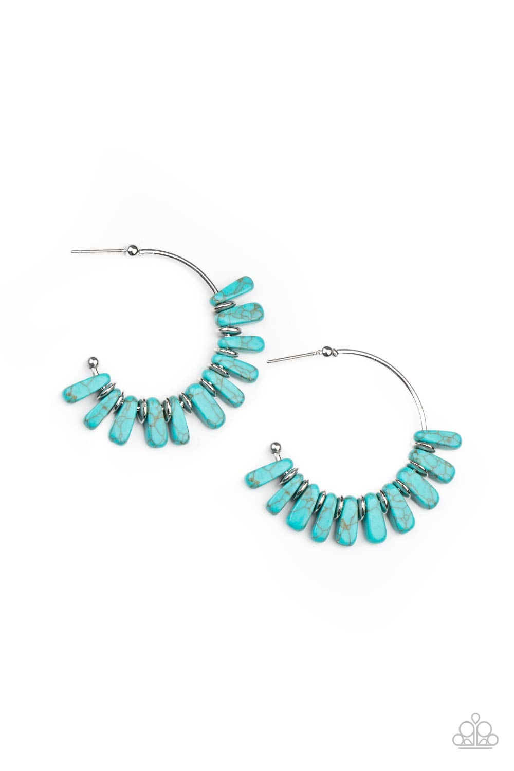 Poshly Primitive - Blue hoop earring A021