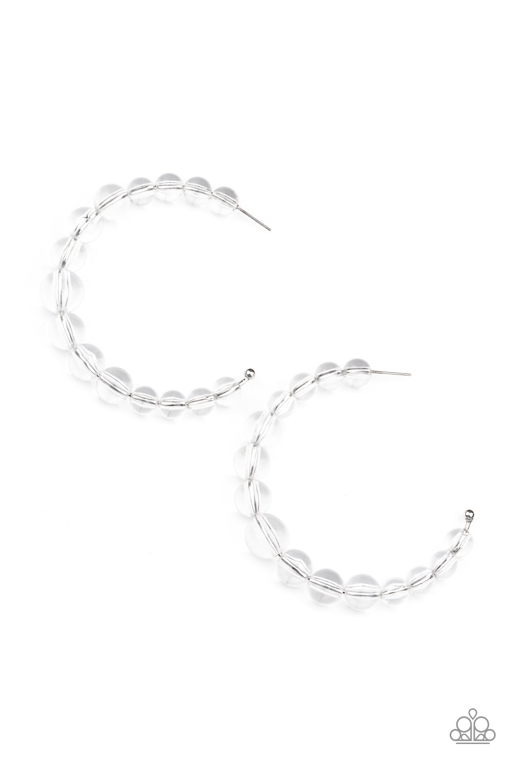 In The Clear - White hoop earring 1804