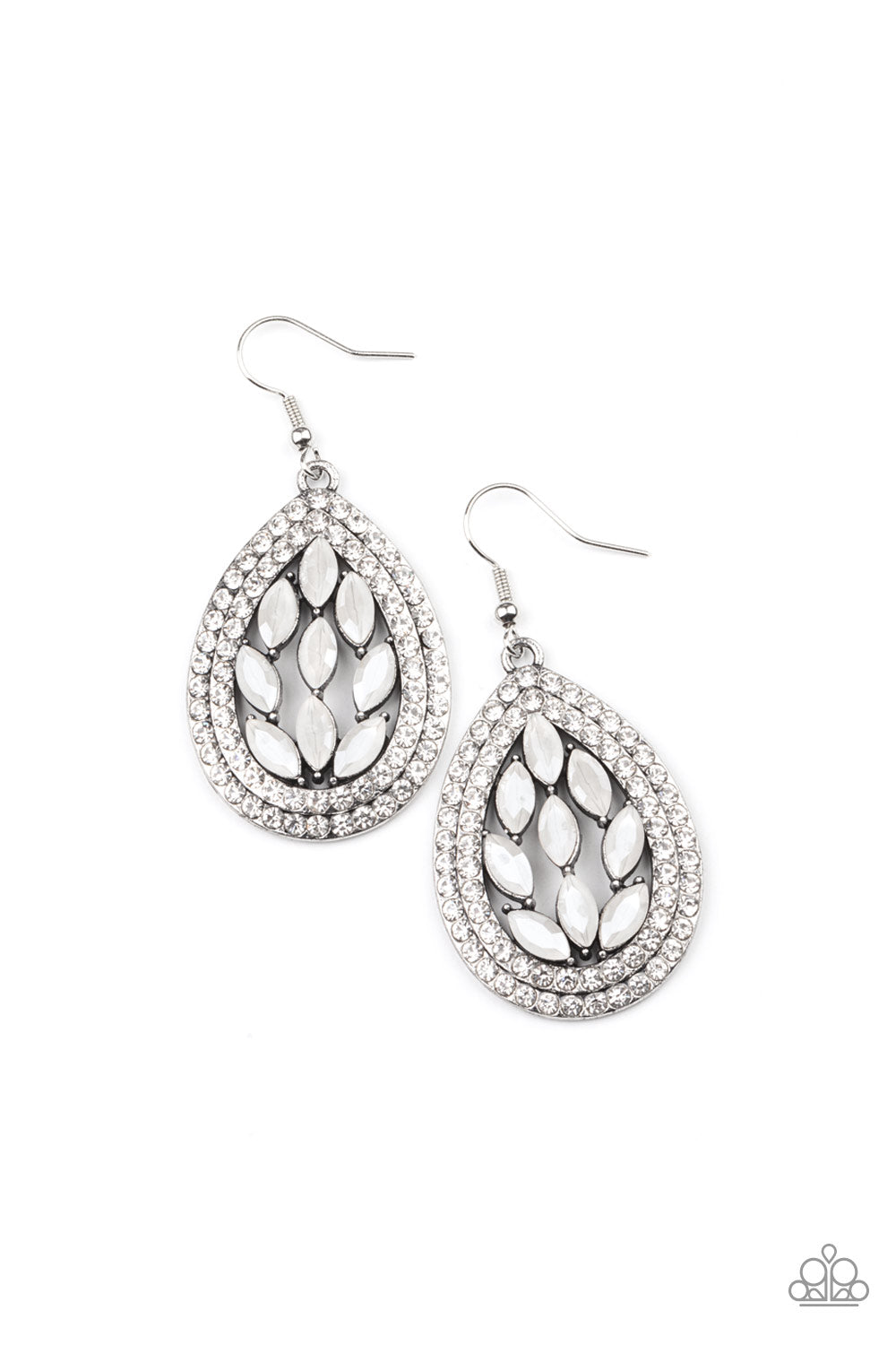 Encased Elegance - White earring 2122
