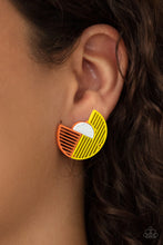 Load image into Gallery viewer, It’s Just an Expression - Yellow post earring 1636
