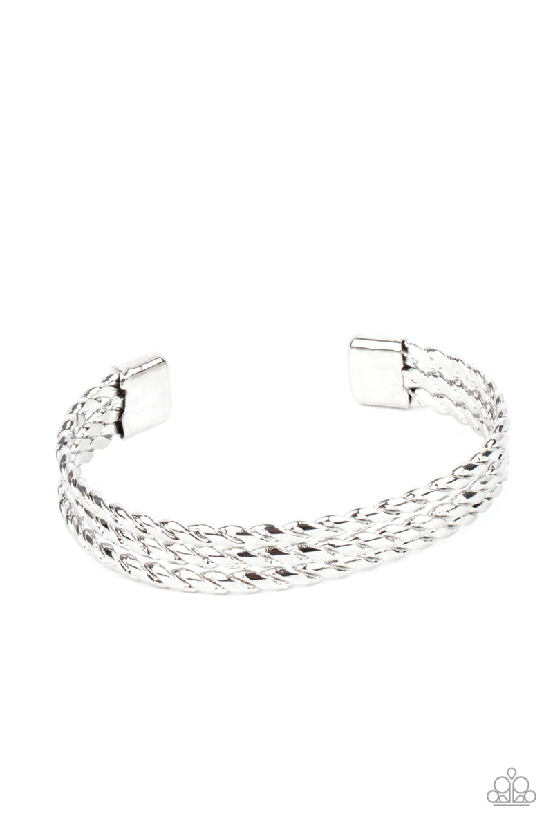 Line Of Scrimmage - Silver cuff bracelet B121