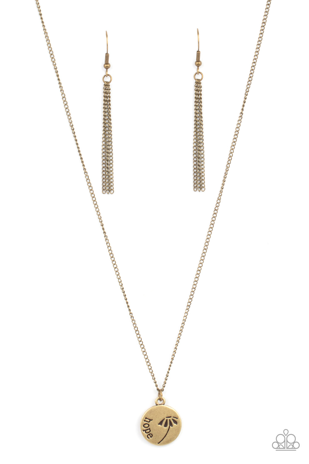 Hold On To Hope - Brass necklace B052