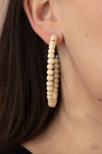 Load image into Gallery viewer, Should Have, Could Have, WOOD Have - White hoop earring D064
