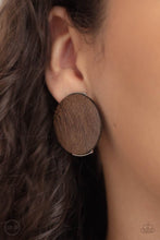 Load image into Gallery viewer, WOODWORK It - Brown clip-on earring 1616
