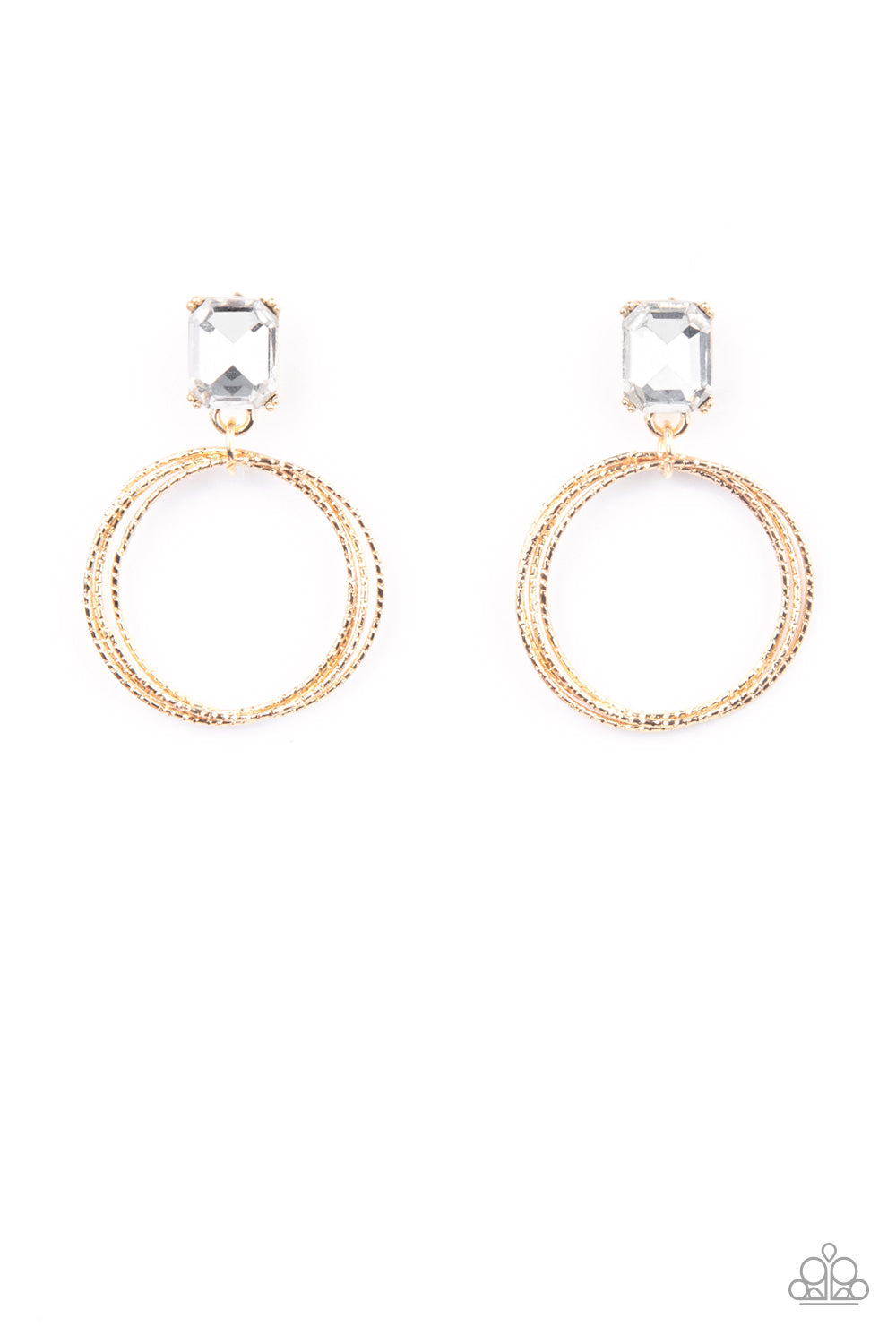 Prismatic Perfection - Gold post earring 1565