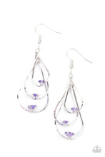 Load image into Gallery viewer, Drop Down Dazzle - Purple earring 1792
