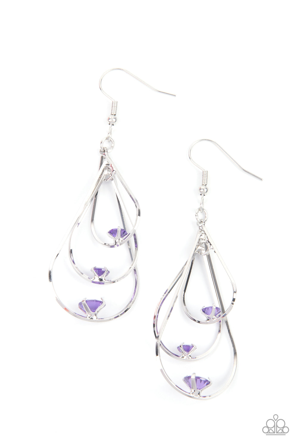 Drop Down Dazzle - Purple earring 1792