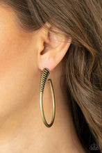 Load image into Gallery viewer, Fully Loaded - Brass hoop earring A052
