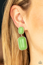 Load image into Gallery viewer, Meet Me At The Plaza - green clip-on earring 1569
