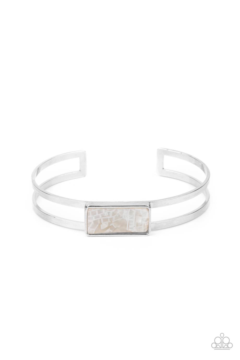 Remarkably Cute and Resolute - White cuff bracelet 778