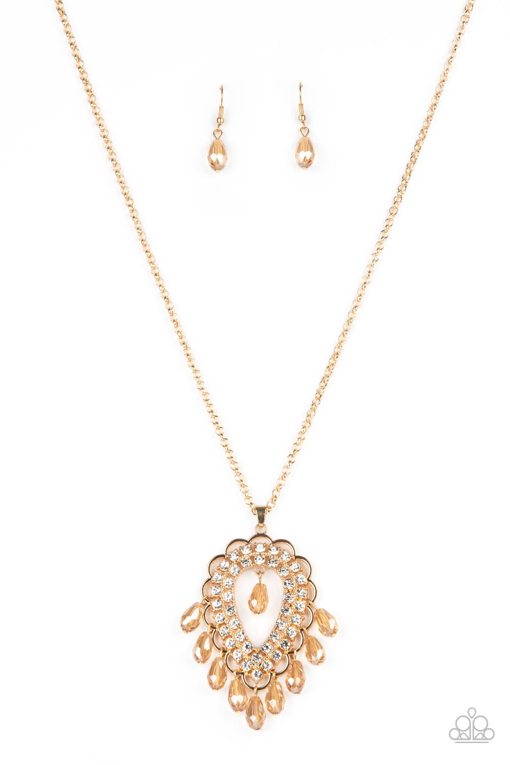 Teasable Teardrops - Gold necklace 2193