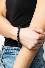 Load image into Gallery viewer, Petrified Powerhouse - Blue lava bracelet A025
