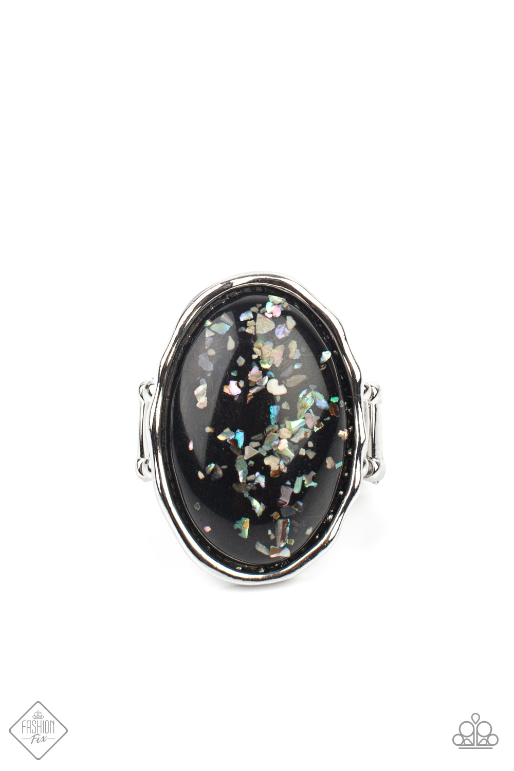 Glittery With Envy - Black ring 2131