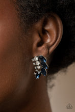 Load image into Gallery viewer, Flawless Fronds - Blue post earring D059
