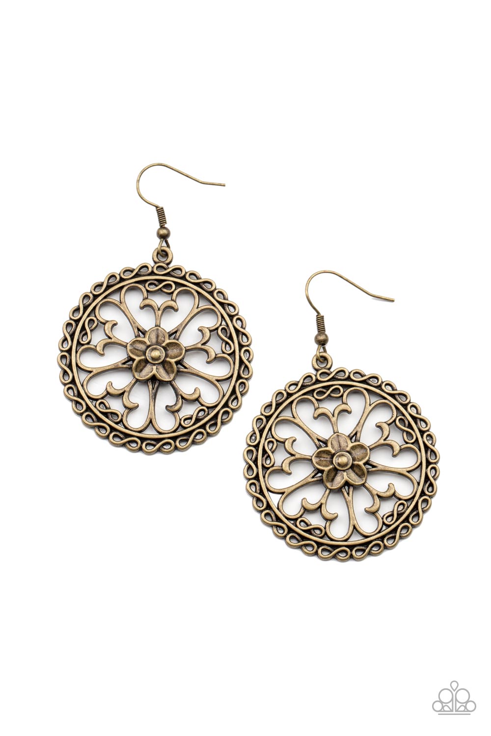 Floral Fortunes - Brass earring 2121